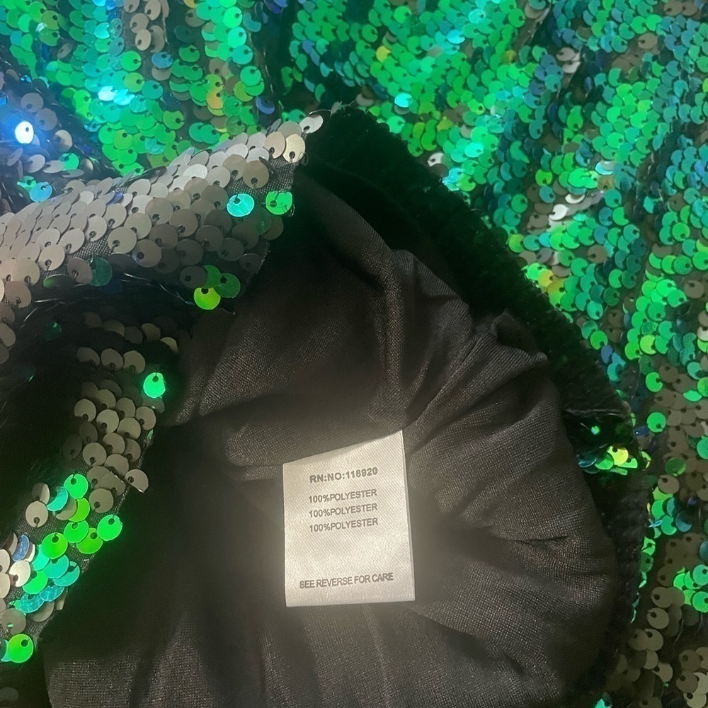 Lucy Paris Green & black Sequin mermaid scales skirt - Picture 10 of 15